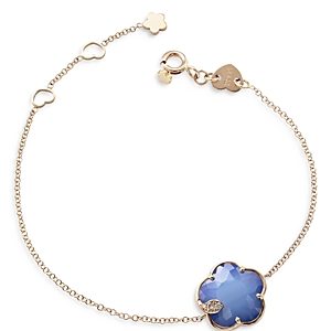 Pasquale Bruni 18K Rose Gold Petit Joli Lapis White Agate Doublet & Diamond Flower Chain Bracelet- 3796880