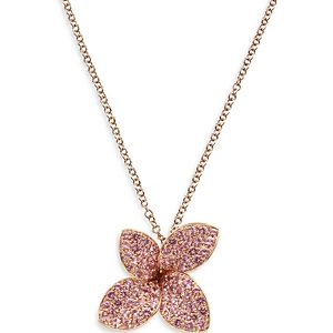 Pasquale Bruni 18K Rose Gold Petit Garden Pink Sapphire Flower Pendant Necklace, 17- 3796874