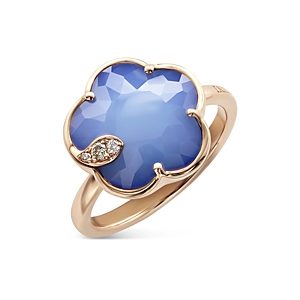 Pasquale Bruni 18K Rose Gold Petit Joli Lapis White Agate Doublet & Diamond Ring- 3796871