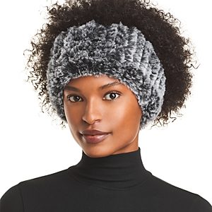Surell Rex Rabbit Faux Fur Knit Headband- 3804806