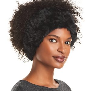 Surell Rex Rabbit Faux Fur Knit Headband- 3804806