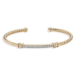 David Yurman Petite Helena Two Station Wrap Bracelet in 18K Yellow Gold with Diamonds- 3728143