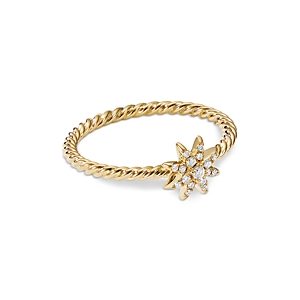 David Yurman Petite Starburst Station Ring in 18K Yellow Gold with Diamonds- 3728188