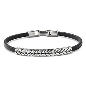 David Yurman Men's Chevron Leather Id Bracelet- 3727958