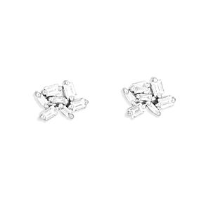 Suzanne Kalan 18K White Diamond Fireworks Stud Earrings- 3819737