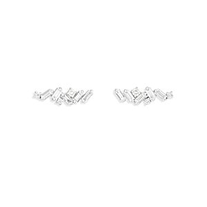 Suzanne Kalan 18K White Gold Diamond Fireworks Stud Earrings- 3819746