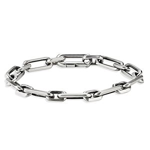 David Yurman Men's Sterling Silver Elongated Chain Link Bracelet- 3727947