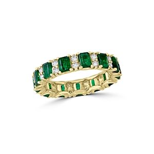 Bloomingdale's Emerald & Diamond Ring in 14K Yellow Gold - 100% Exclusive- 3851414