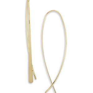Moon & Meadow 14K Yellow Gold Tapered Teardrop Threader Earrings- 3847568