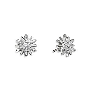 David Yurman Sterling Silver Petite Starburst Stud Earrings with Diamonds- 3733367