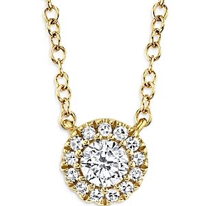 Moon & Meadow 14K Yellow Gold Diamond Halo Pendant Necklace, 18 - 100% Exclusive- 3822048