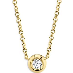 Moon & Meadow 14K Yellow Gold Bezel-Set Diamond Pendant Necklace, 18 - 100% Exclusive- 3822058