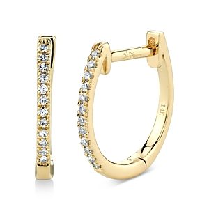 Moon & Meadow 14K Yellow Gold Diamond Medium Huggie Hoop Earrings - 100% Exclusive- 3822033