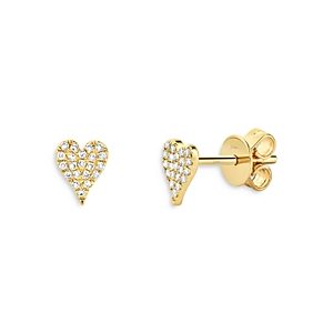 Moon & Meadow 14K Yellow Gold Diamond Heart Stud Earrings- 3822092