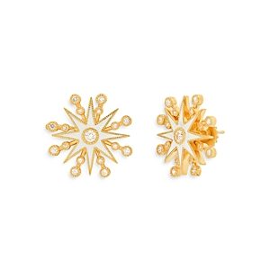Colette Jewelry 18K Yellow Gold Galaxia Diamond & Enamel Star Stud Earrings- 3786014