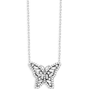 Suzanne Kalan 18K White Gold Diamond Butterfly Pendant Necklace, 18- 3819762