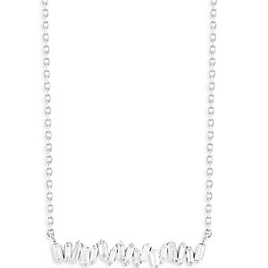 Suzanne Kalan 18K White Gold Diamond Bar Pendant Necklace, 18- 3819754