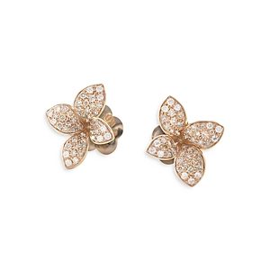 Pasquale Bruni 18K Rose Gold Petit Garden White & Champagne Flower Stud Earrings- 3146825
