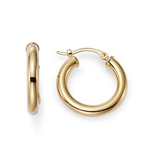 14K Yellow Gold Tube Hoop Earrings - 100% Exclusive- 1391719