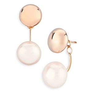 Bloomingdale's Cultured Freshwater Pearl Front-to-Back Drop Earrings in 14K Rose Gold - 100% Exclusive- 3867011