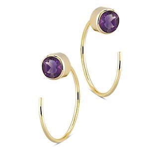 Bloomingdale's Amethyst Stud and Front Back Hoop Earrings in 14K Yellow Gold - 100% Exclusive- 3894041