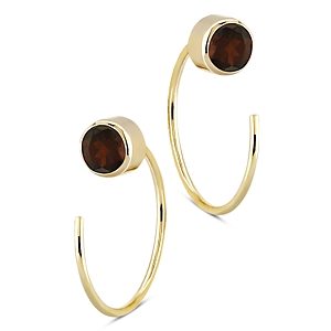 Bloomingdale's Garnet Stud and Front Back Hoop Earrings in 14K Yellow Gold - 100% Exclusive- 3894040