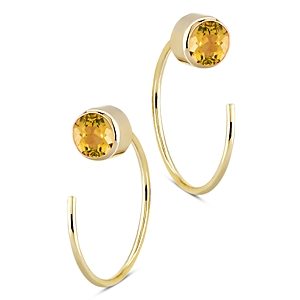 Bloomingdale's Citrine Stud Front Back Hoop Earrings in 14K Yellow Gold - 100% Exclusive- 3894047