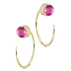 Bloomingdale's Pink Tourmaline Stud and Front Back Hoop Earrings in 14K Yellow Gold - 100% Exclusive- 3894046