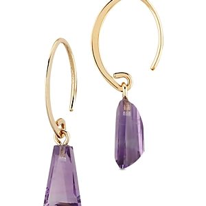 Bloomingdale's Amethyst Drop Threader Hoop Earrings in 14K Yellow Gold - 100% Exclusive- 3894035