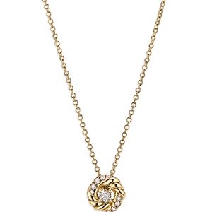 David Yurman 18K Yellow Gold Petite Infinity Pendant Necklace with Diamonds, 17- 3856068