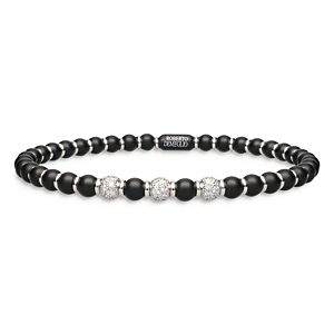 Roberto Demeglio 18K White Gold & Ceramic Stretch Bracelet with Diamonds- 3818165