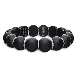 Roberto Demeglio 18K White Gold & Ceramic Stretch Bracelet with Diamonds- 3818152