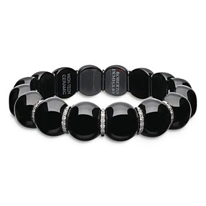 Roberto Demeglio 18K White Gold & Ceramic Stretch Bracelet with Diamonds- 3818152