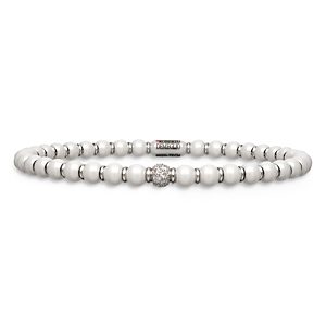 Roberto Demeglio 18K White Gold Sfera Ceramic Bead & Diamond Stretch Bracelet- 3848012