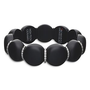 Roberto Demeglio 18K White Gold Ceramic Stretch Bracelet with Diamonds- 3848005