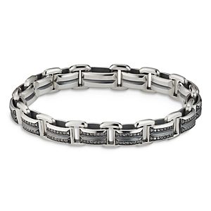 David Yurman Sterling Silver & Black Diamond Streamline Beveled Link Bracelet- 3855793