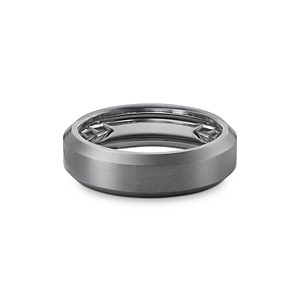 David Yurman Men's Gray Titanium Wedding Beveled Band Ring- 2724282