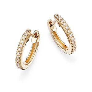 Moon & Meadow 14K Yellow Gold Diamond Small Huggie Hoop Earrings - 100% Exclusive- 3822022