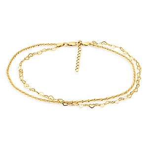 Aqua Heart Link & Rope Chain Anklet- 100% Exclusive- 3935918