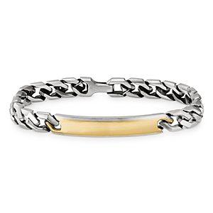 David Yurman Men's Sterling Silver & 18K Yellow Gold Curb Chain Link Id Bracelet- 3855728