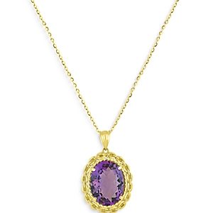 Bloomingdale's Amethyst Pendant Necklace in 14K Yellow Gold, 18 - 100% Exclusive- 3951467