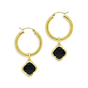 Bloomingdale's Black Onyx Clover Drop Earrings in 14K Yellow Gold - 100% Exclusive- 3951449