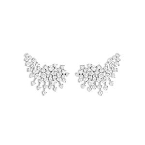Hueb 18K White Gold Luminus Diamond Ear Climbers- 3877567