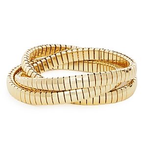 Aqua Triple Row Interlocking Omega Chain Bracelet in Gold Tone - 100% Exclusive- 3979276