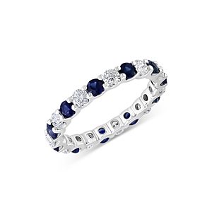 Bloomingdale's Sapphire & Diamond Eternity Band in 14K White Gold - 100% Exclusive- 3984321