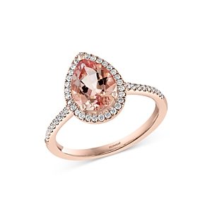 Bloomingdale's Morganite & Diamond Ring in 14K Rose Gold - 100% Exclusive- 3984415