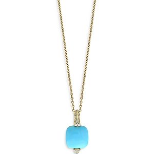 Bloomingdale's Turquoise & Diamond Pendant Necklace in 14K Yellow Gold, 18 - 100% Exclusive- 3984412