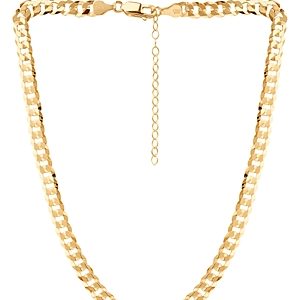 Aqua Cuban Curb Link Collar Necklace in 18K Gold Plated Sterling Silver, 16-18 - 100% Exclusive- 3967458