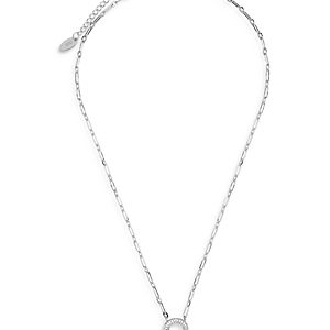 Sterling Forever Pave Carabiner Lock Pendant Necklace, 16- 4005544