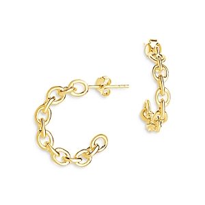 Sterling Forever 14K Gold Plated Sterling Silver Open Link Hoop Earrings- 4005519